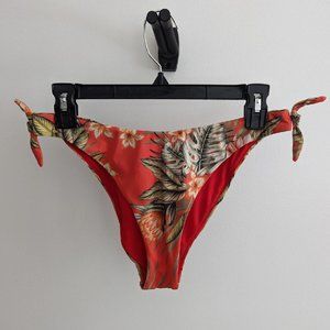 Banana Moon Women's Red Floral Triangle Bikini Bottom Size Medium